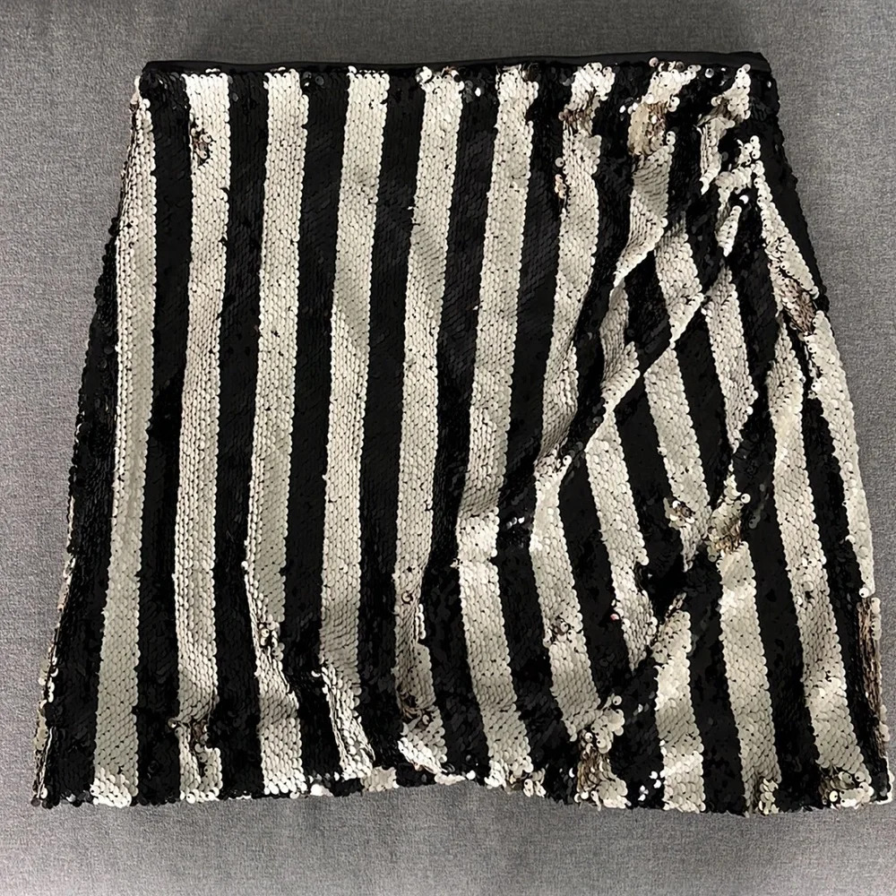 DO+BE Striped Sequin Skirt M - Picture 2 of 10